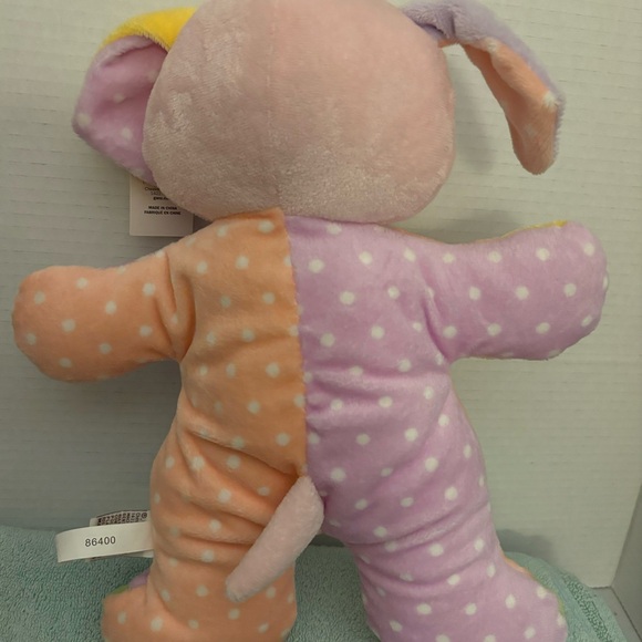 Baby Ganz Snuggles Puppy Pastel Polka Dots Rattle 13" Pink Purple Green Clown - Picture 2 of 2